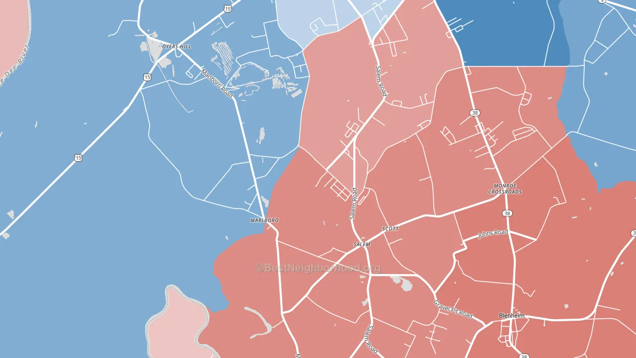 Marlboro, SC block-group political-lean map