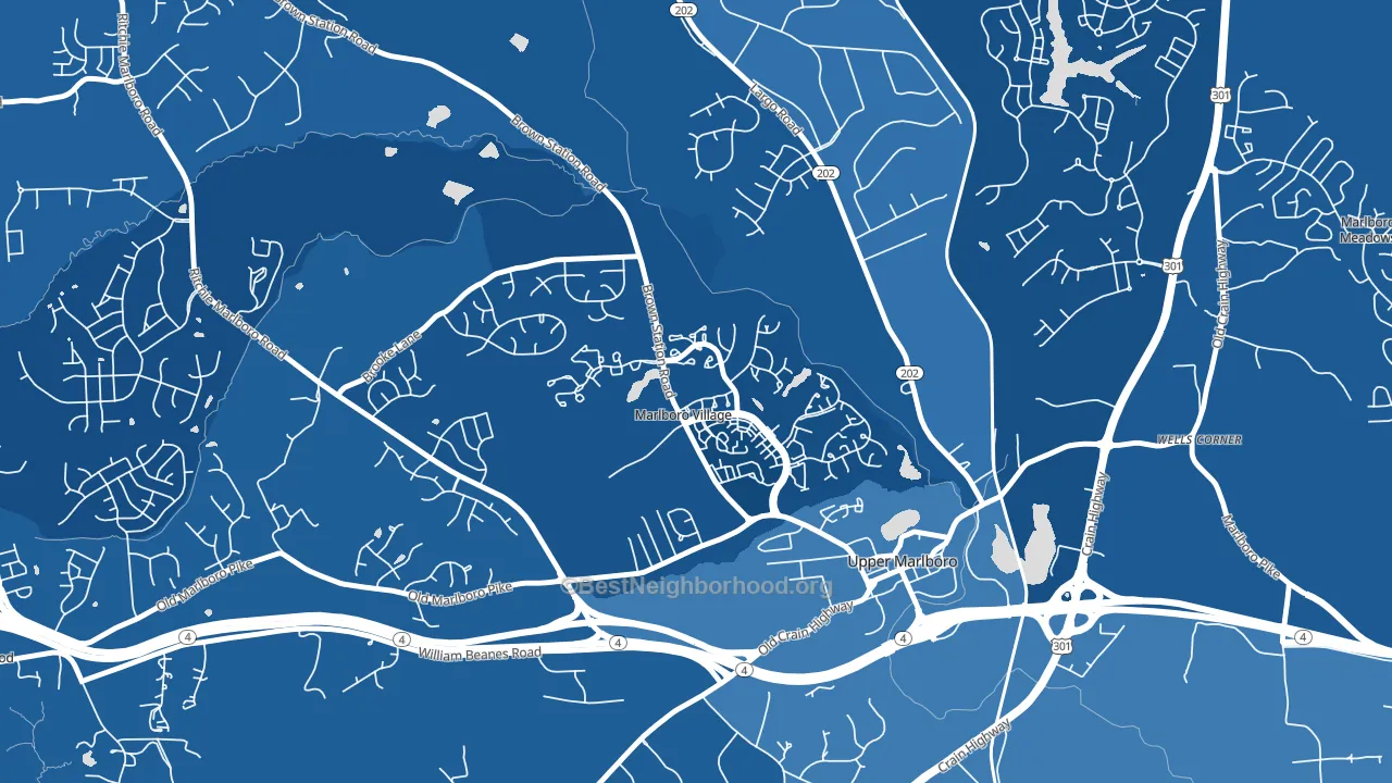 Marlboro Village, MD block-group political-lean map