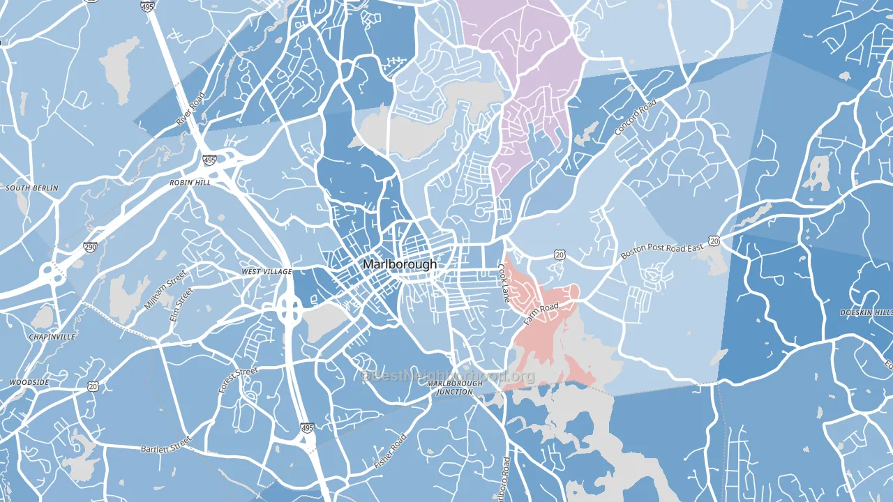 Marlborough, MA block-group political-lean map