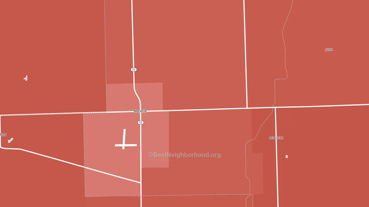 Marlette, MI block-group political-lean map