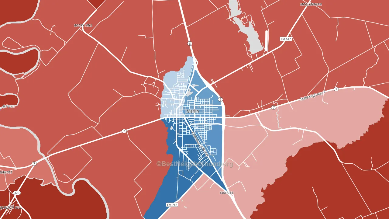 Marlin, TX block-group political-lean map