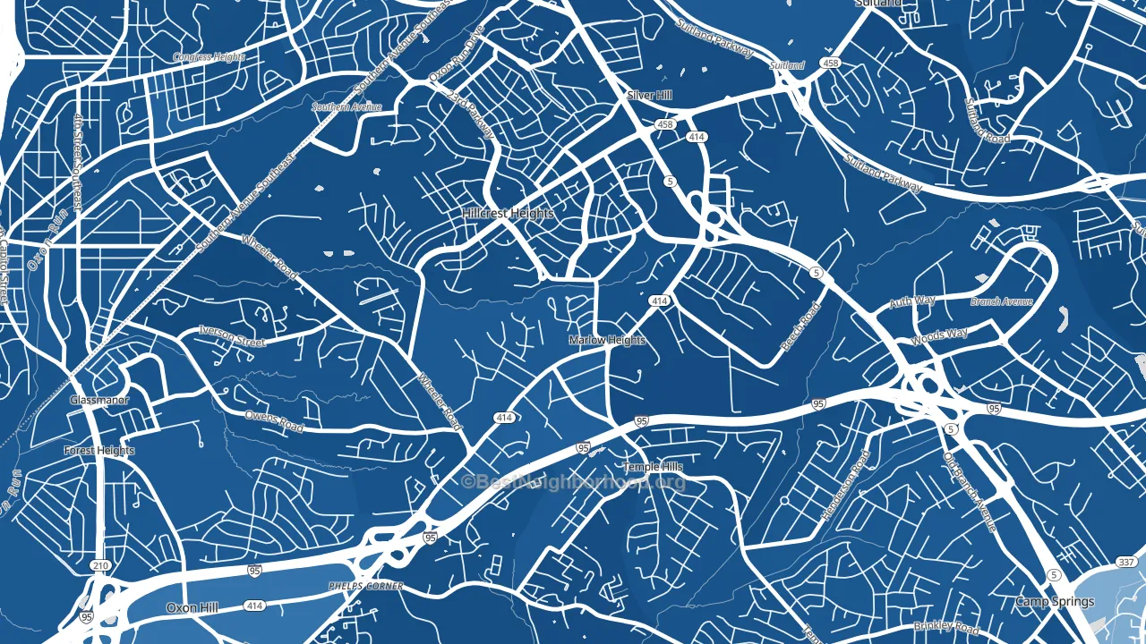 Marlow Heights, MD block-group political-lean map