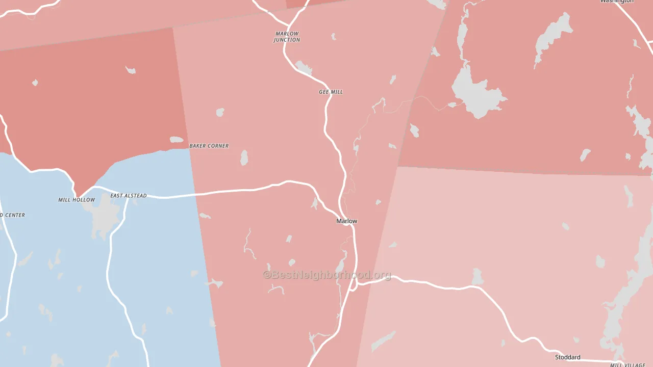 Marlow, NH block-group political-lean map
