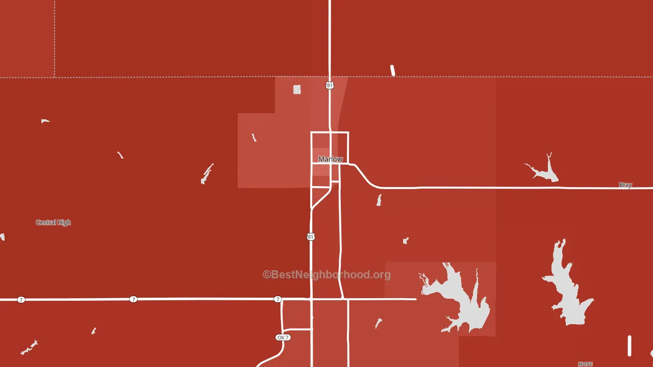 Marlow, OK block-group political-lean map