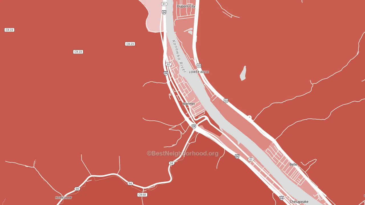 Marmet, WV block-group political-lean map