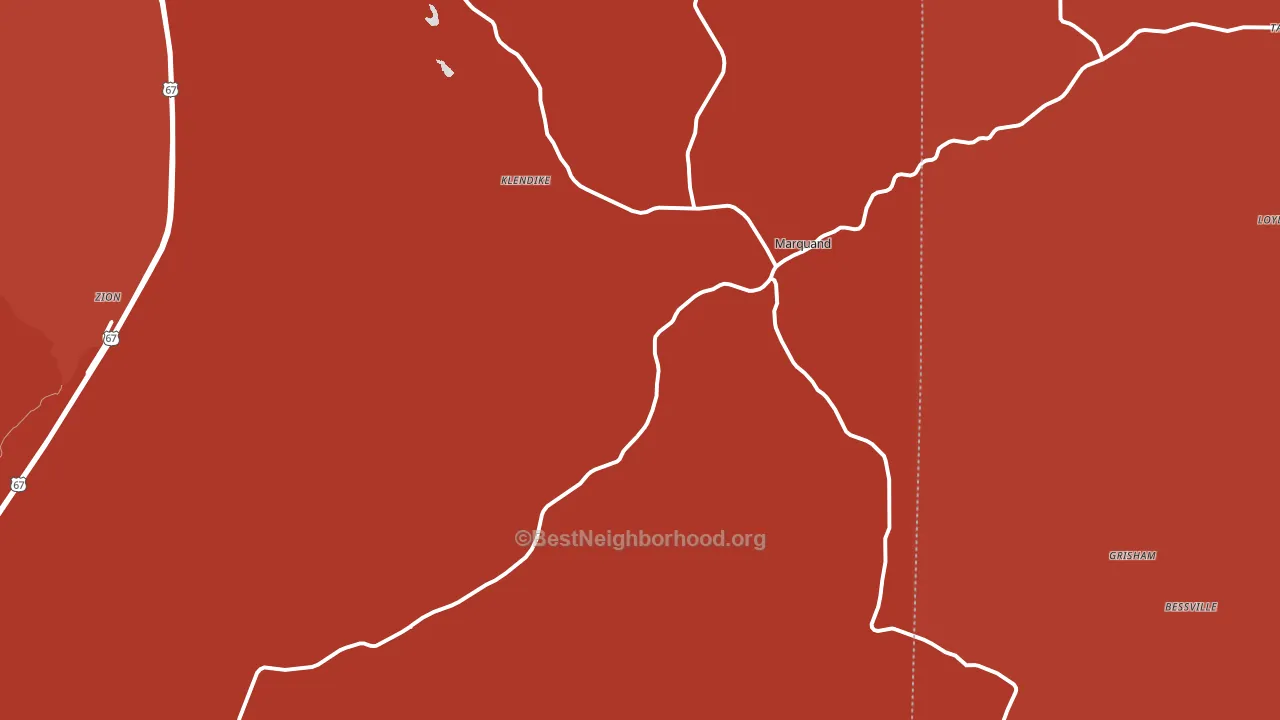 Marquand, MO block-group political-lean map