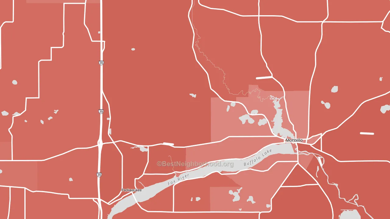Marquette County, WI block-group political-lean map