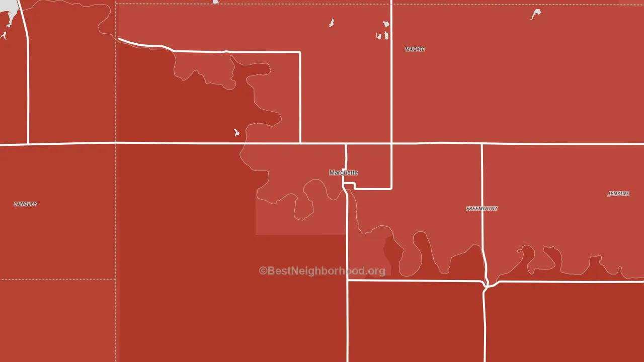 Marquette, KS block-group political-lean map