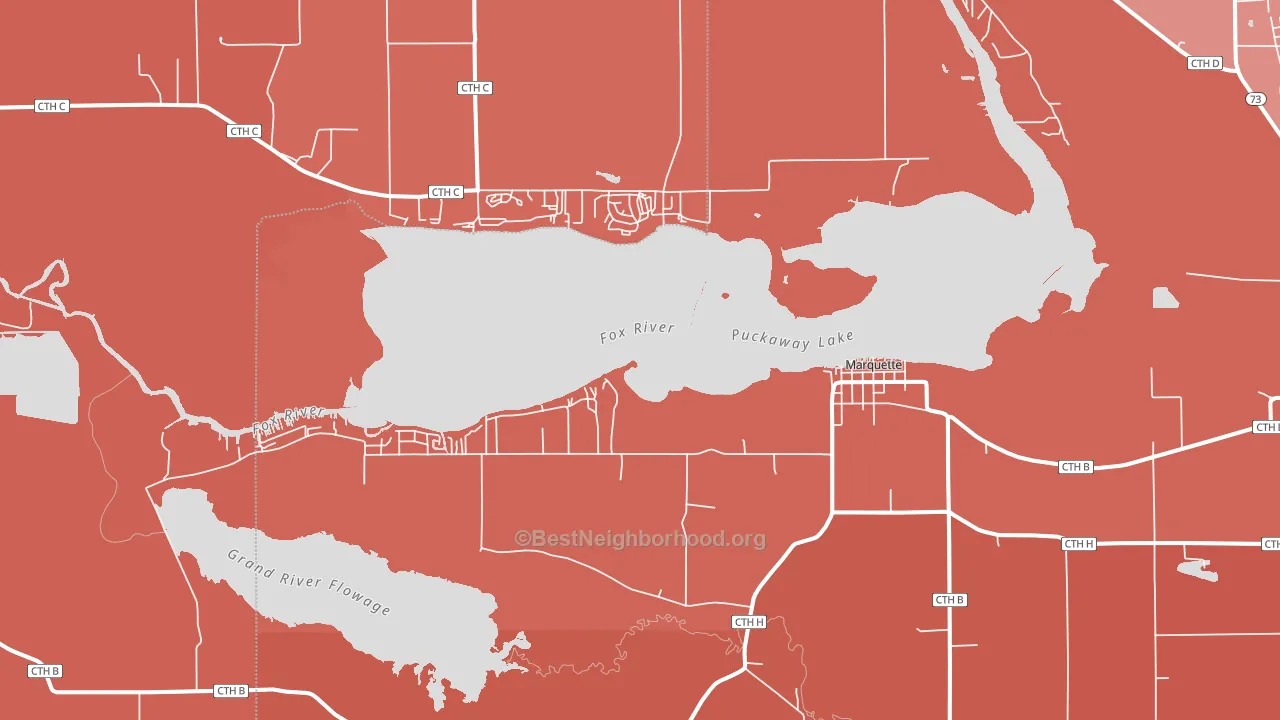 Marquette, WI block-group political-lean map