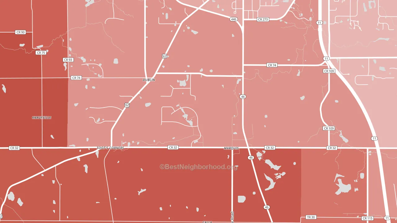 Marquis, OH block-group political-lean map