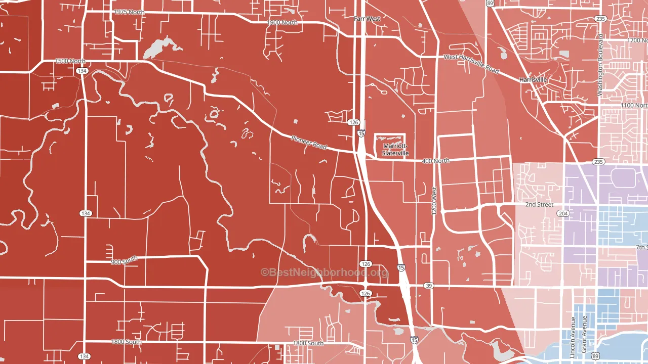 Marriott-Slaterville, UT block-group political-lean map