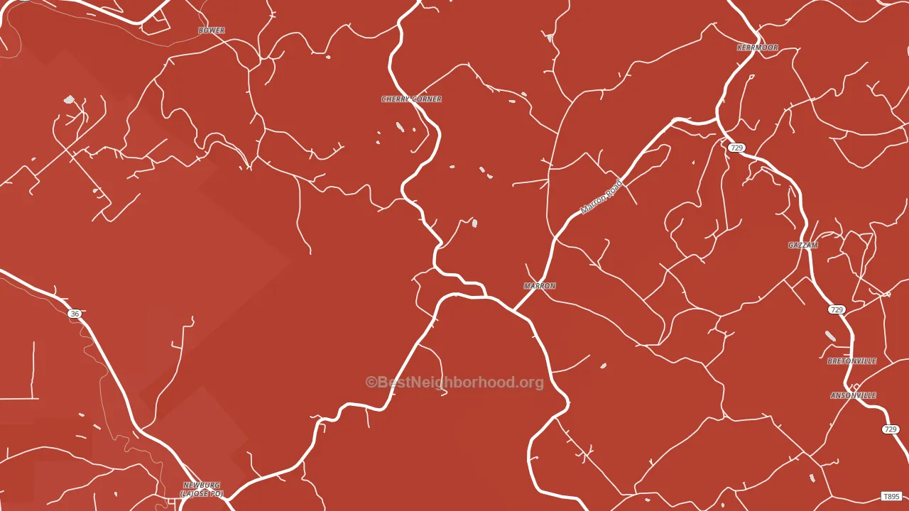 Marron, PA block-group political-lean map