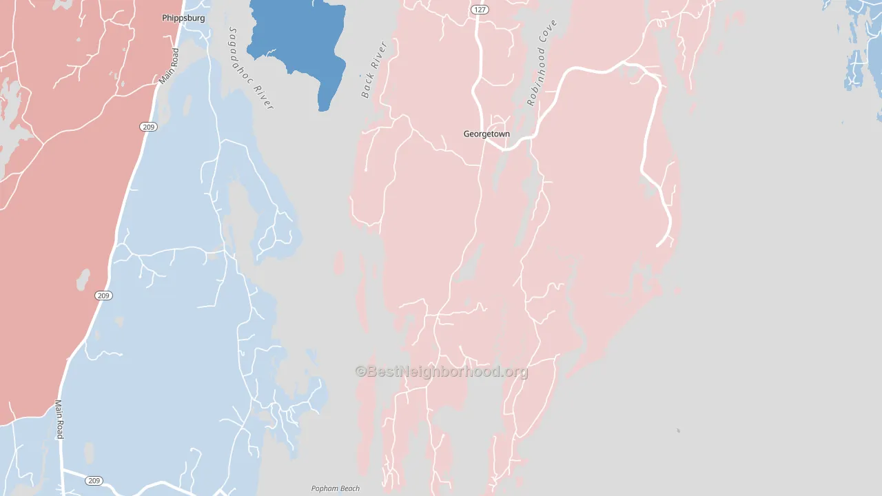 Marrtown, ME block-group political-lean map