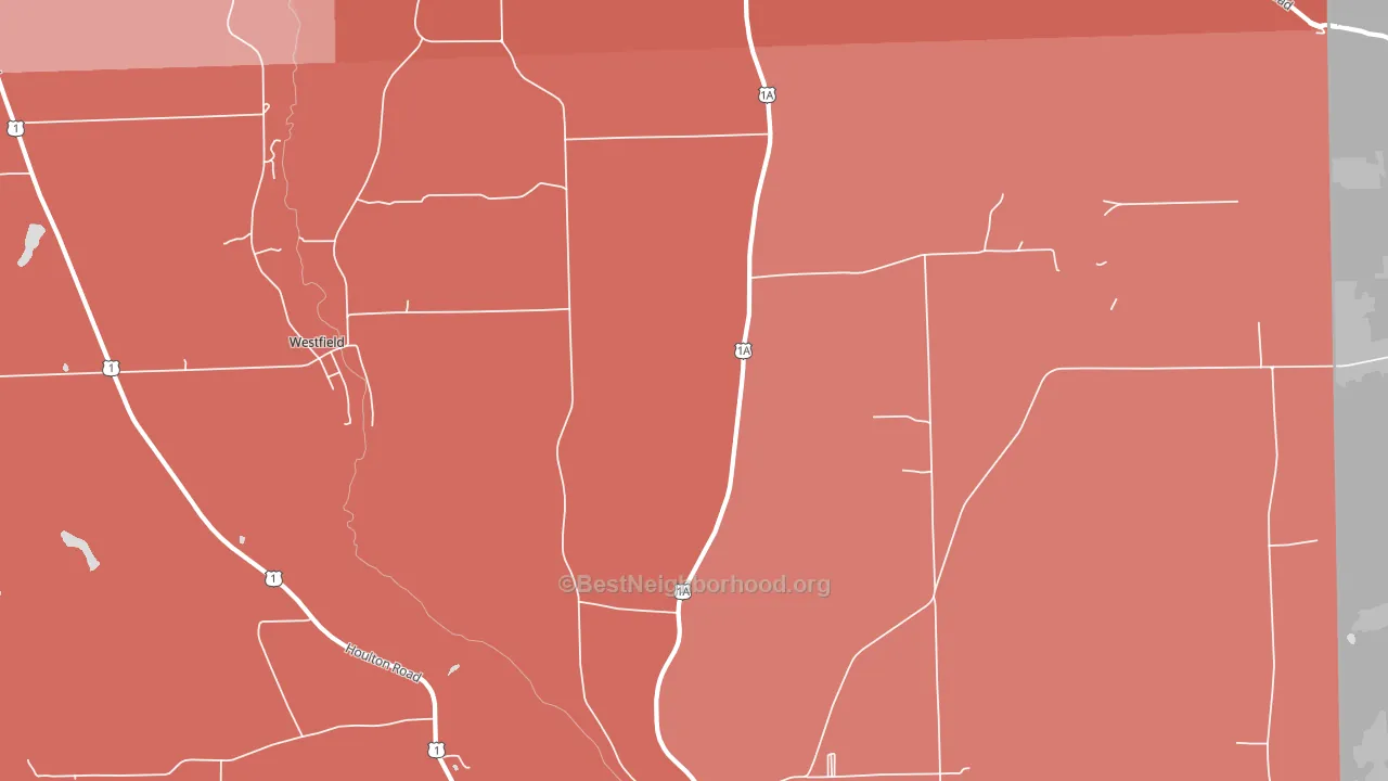 Mars Hill-Blaine, ME block-group political-lean map