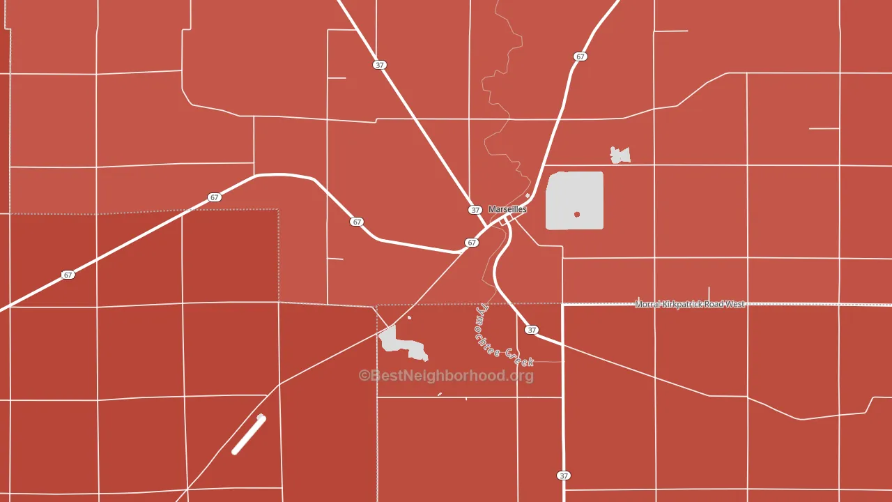 Marseilles, OH block-group political-lean map
