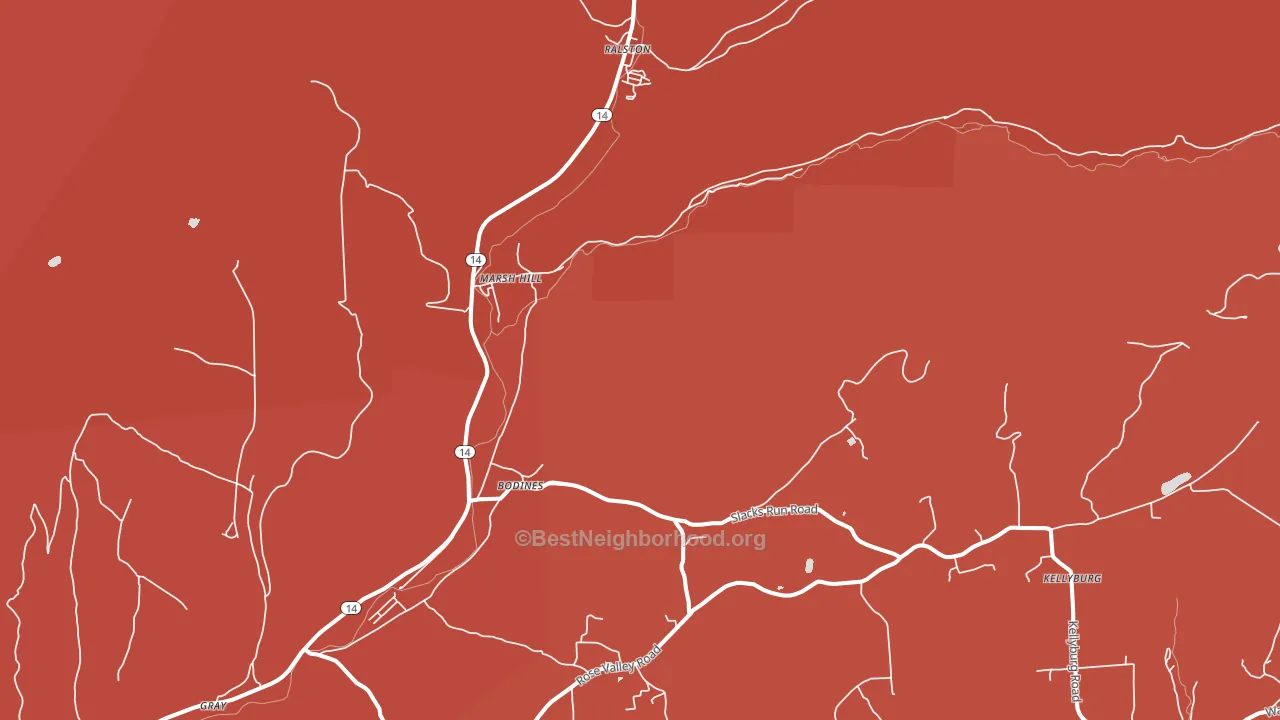 Marsh Hill, PA block-group political-lean map