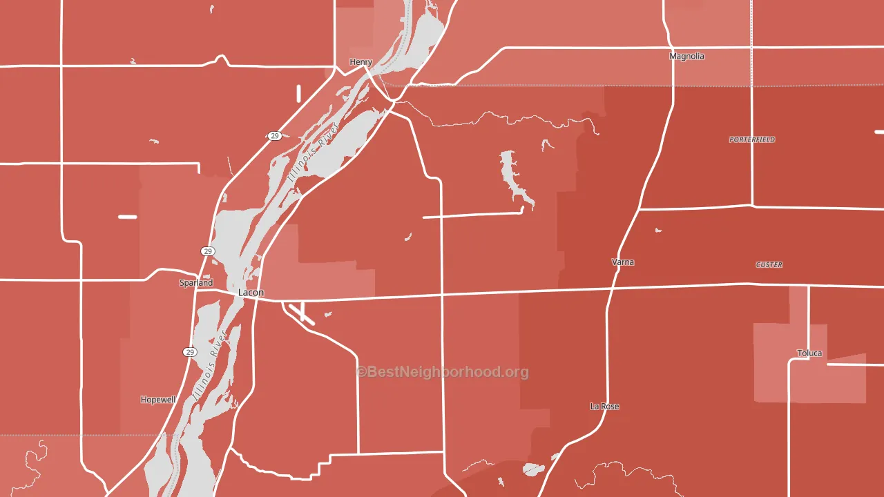 Marshall County, IL block-group political-lean map
