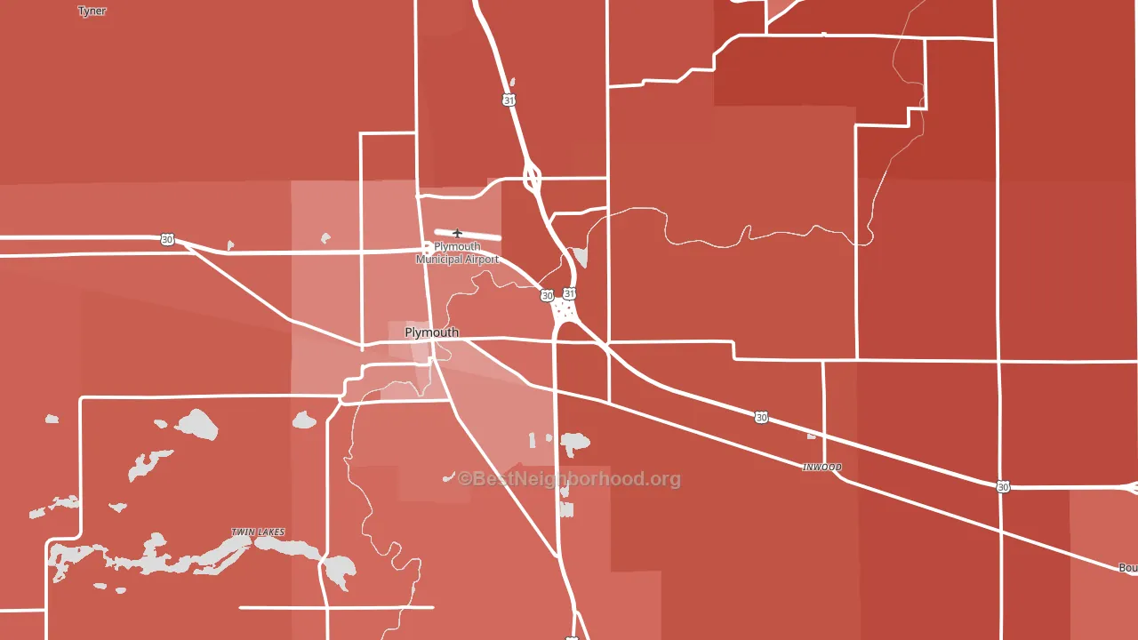Marshall County, IN block-group political-lean map