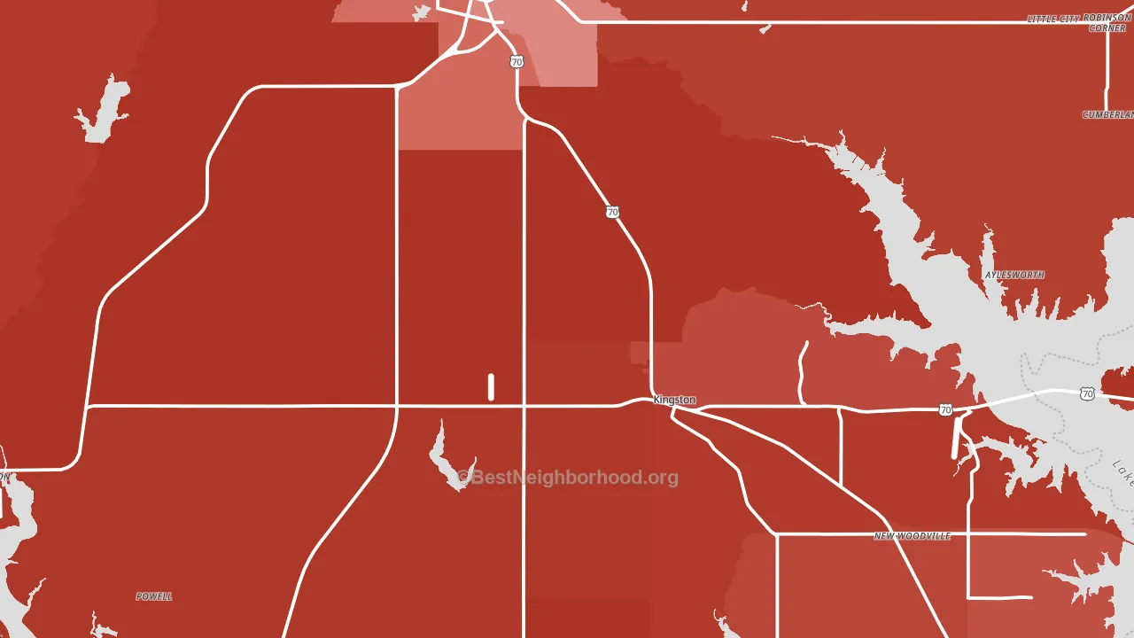 Marshall County, OK block-group political-lean map