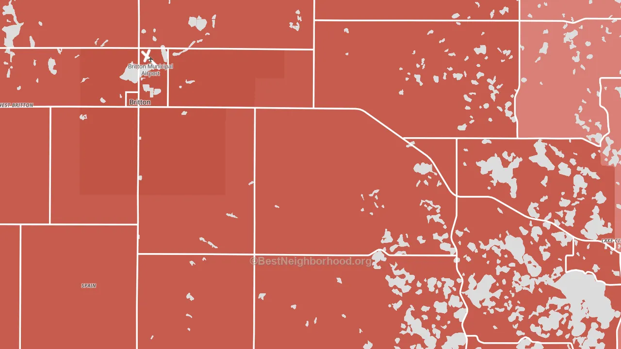 Marshall County, SD block-group political-lean map