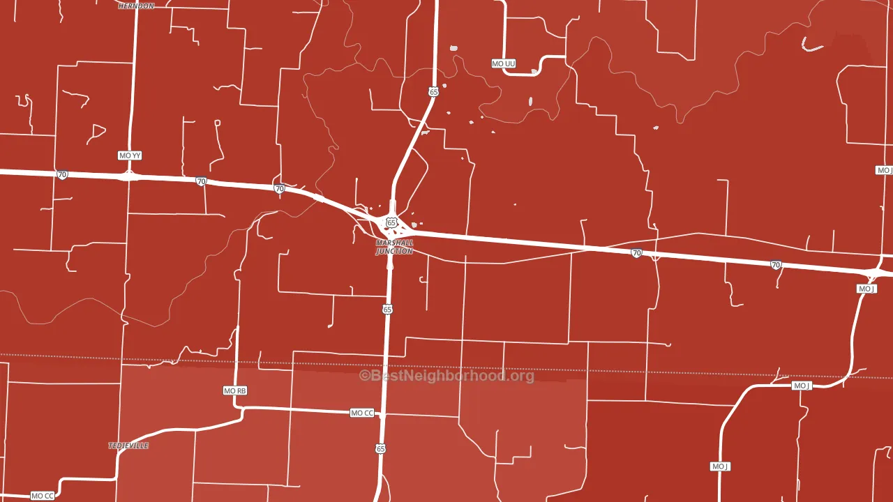 Marshall Junction, MO block-group political-lean map
