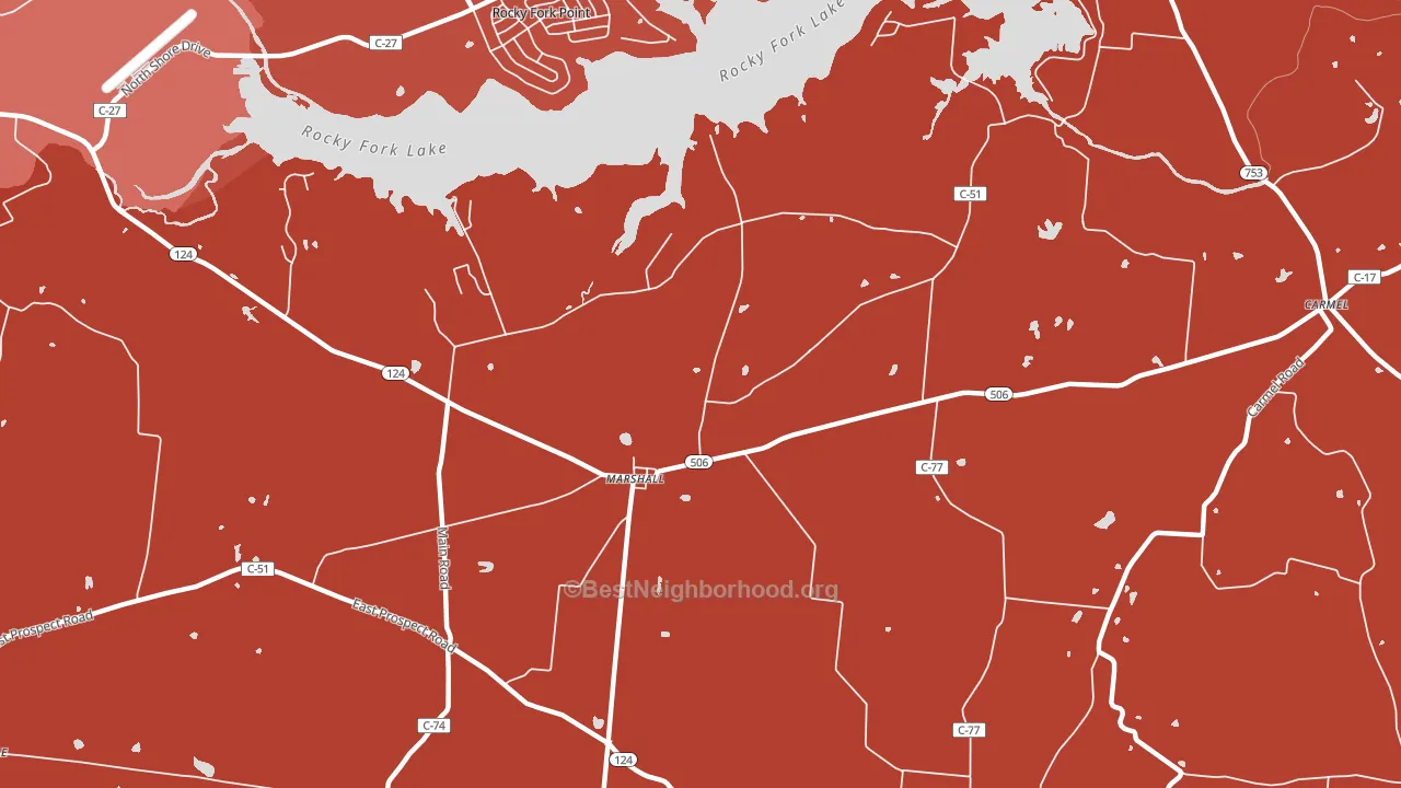 Marshall, OH block-group political-lean map