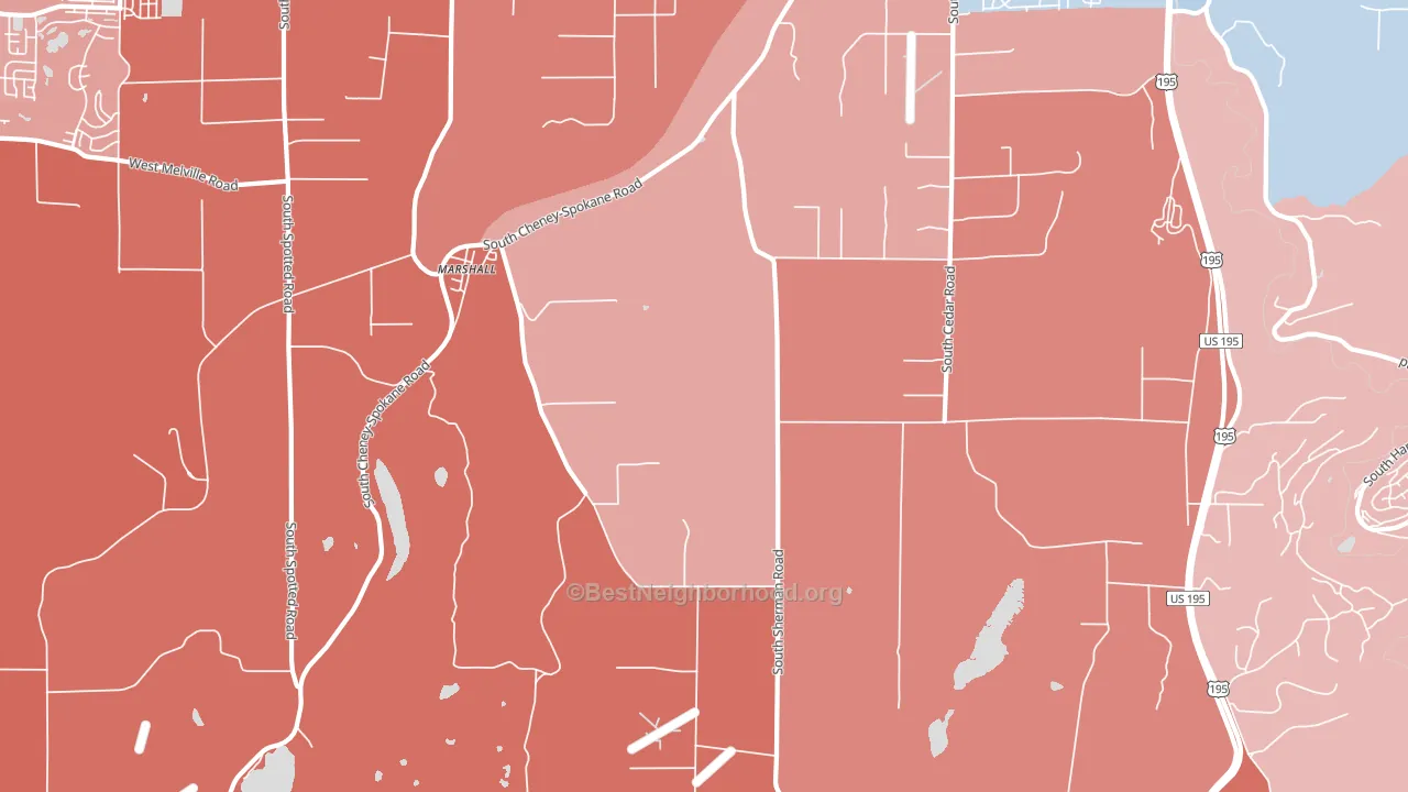 Marshall, WA block-group political-lean map
