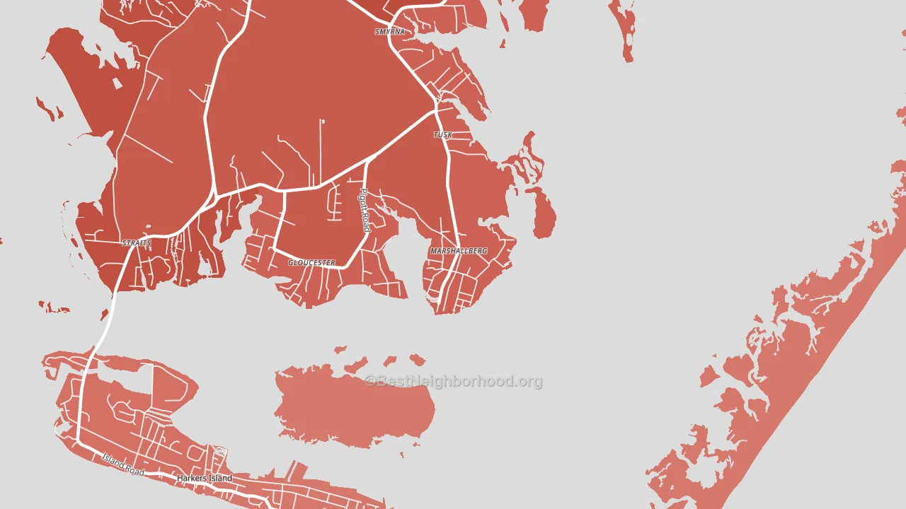 Marshallberg, NC block-group political-lean map