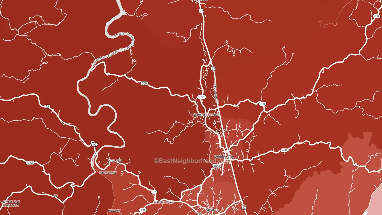 Marshes Siding, KY block-group political-lean map