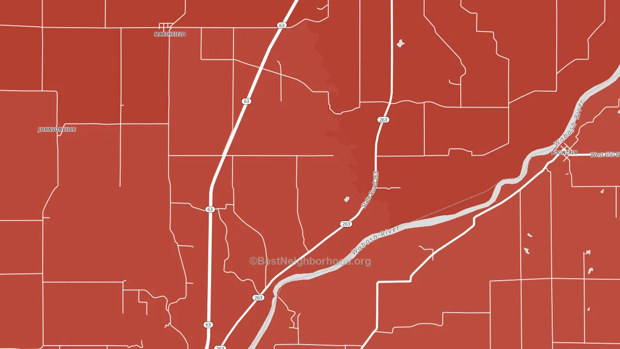 Marshfield, IN block-group political-lean map