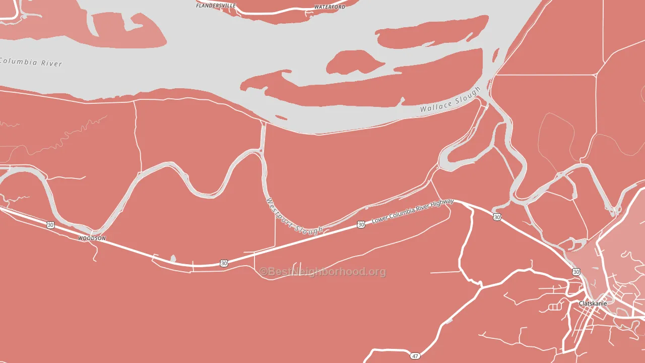 Marshland, OR block-group political-lean map