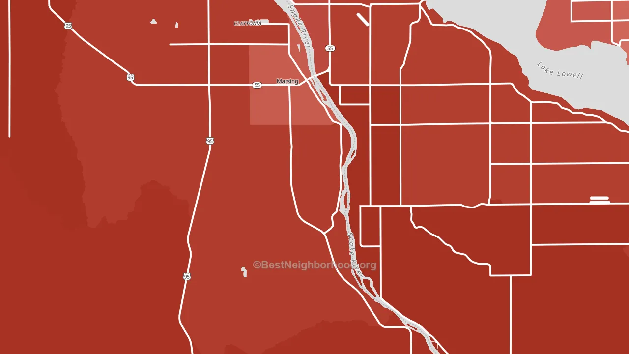 Marsing, ID block-group political-lean map