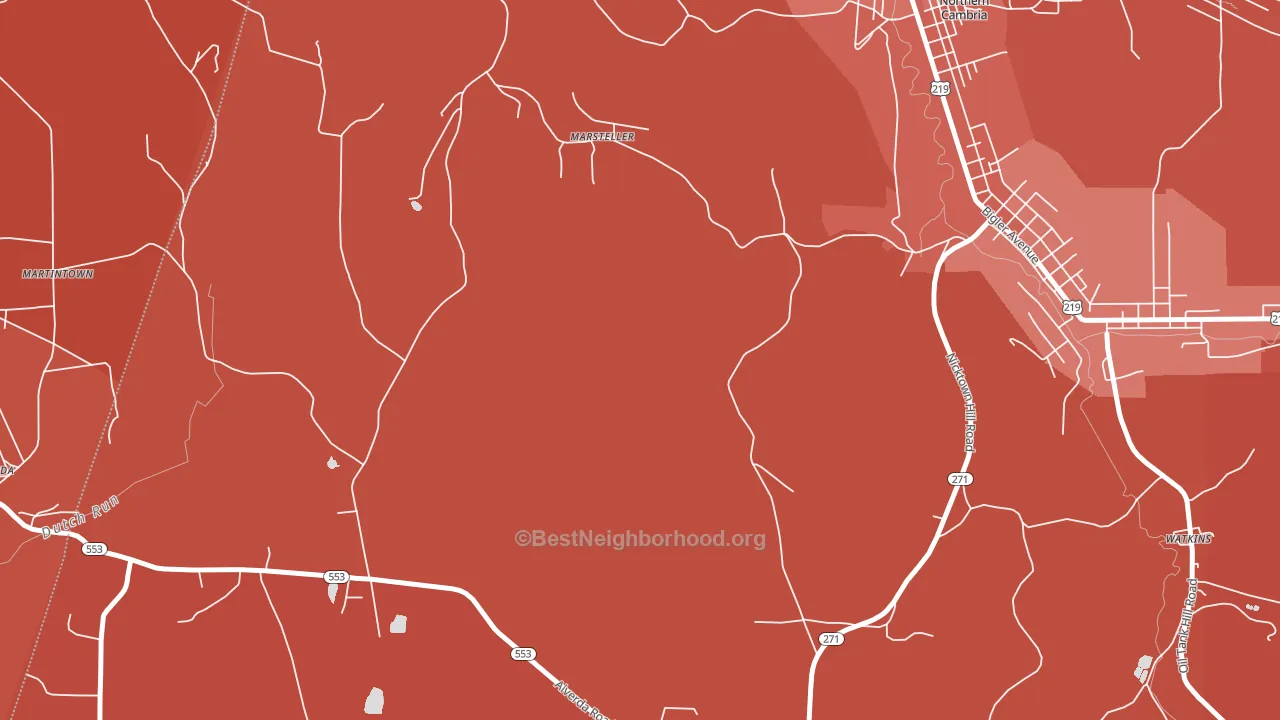 Marsteller, PA block-group political-lean map