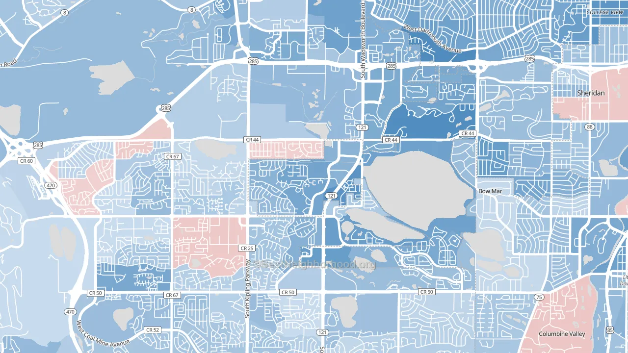 Marston, Littleton, CO block-group political-lean map