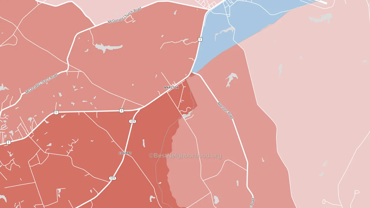 Marston, NC block-group political-lean map