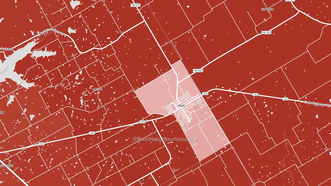 Mart, TX block-group political-lean map