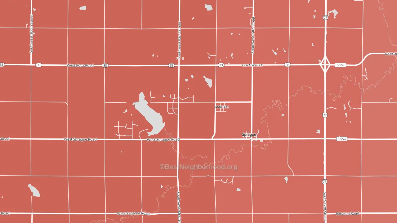 Martell, NE block-group political-lean map