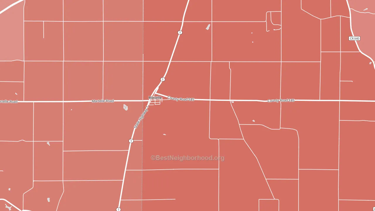 Martelle, IA block-group political-lean map