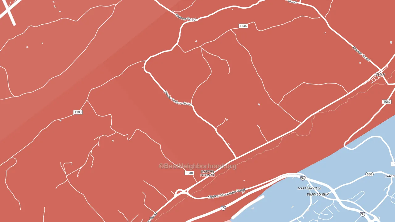 Martha Furnace, PA block-group political-lean map