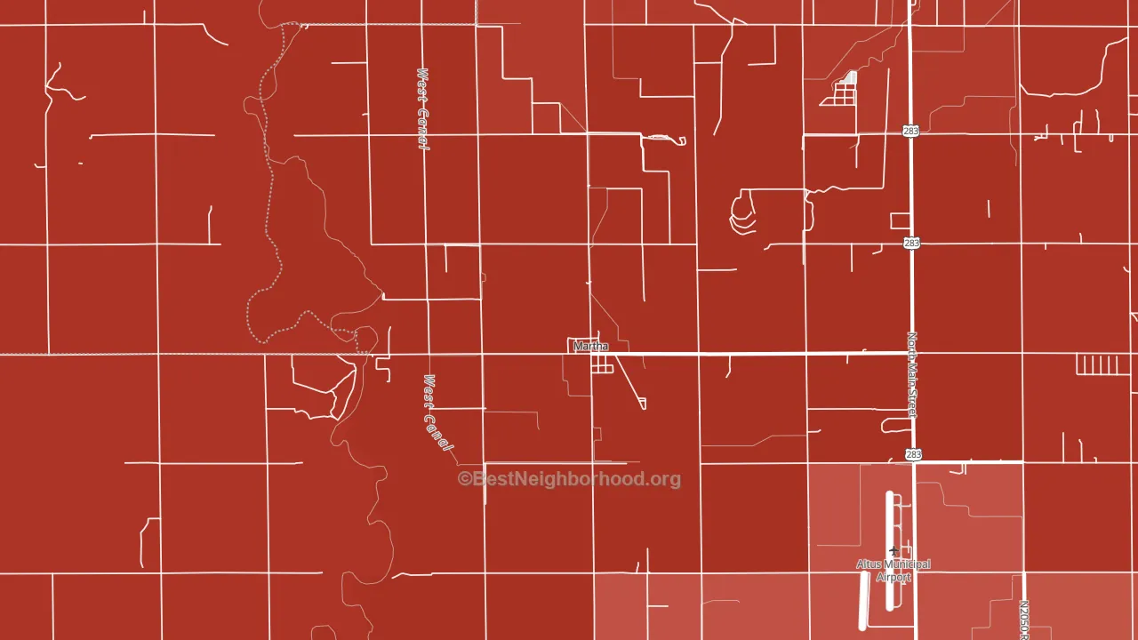 Martha, OK block-group political-lean map
