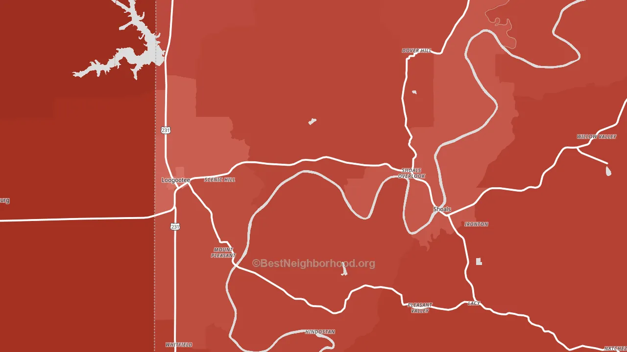 Martin County, IN block-group political-lean map