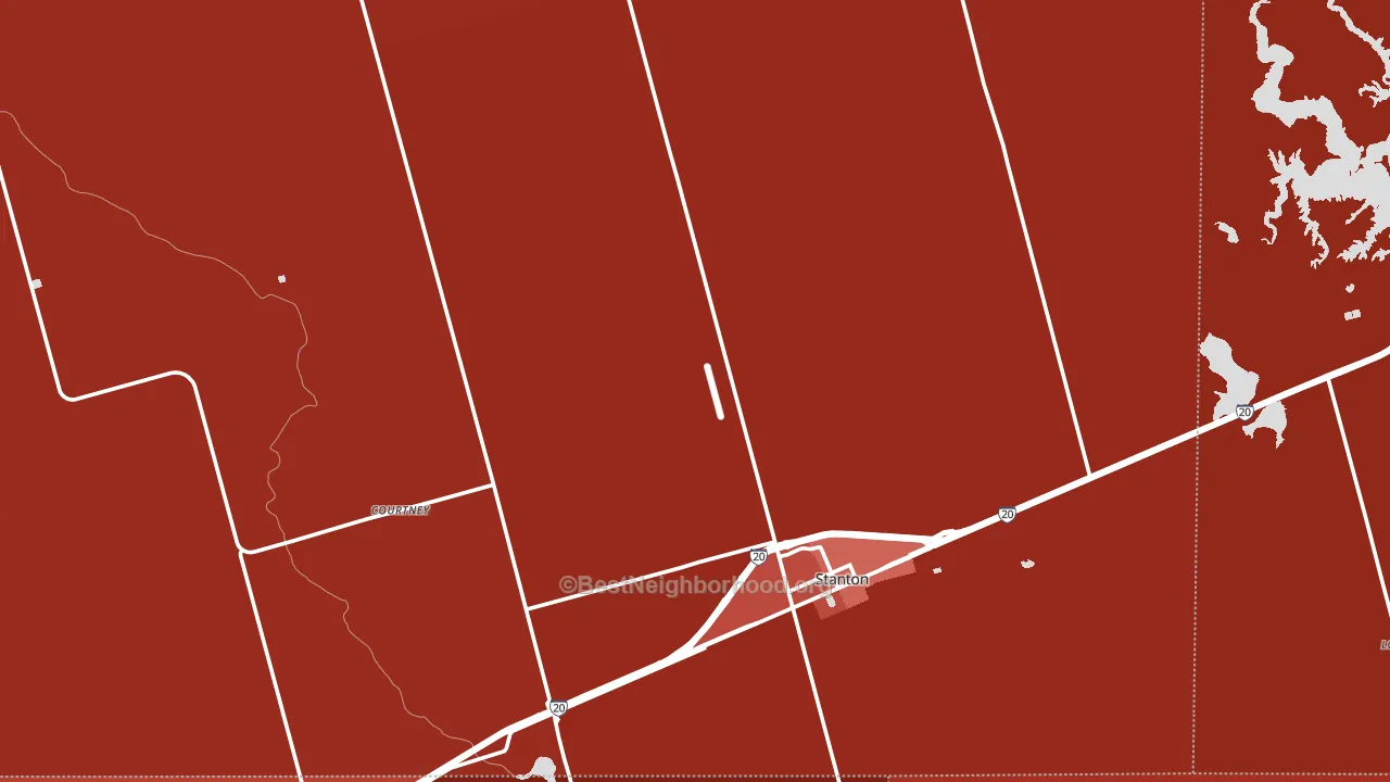 Martin County, TX block-group political-lean map