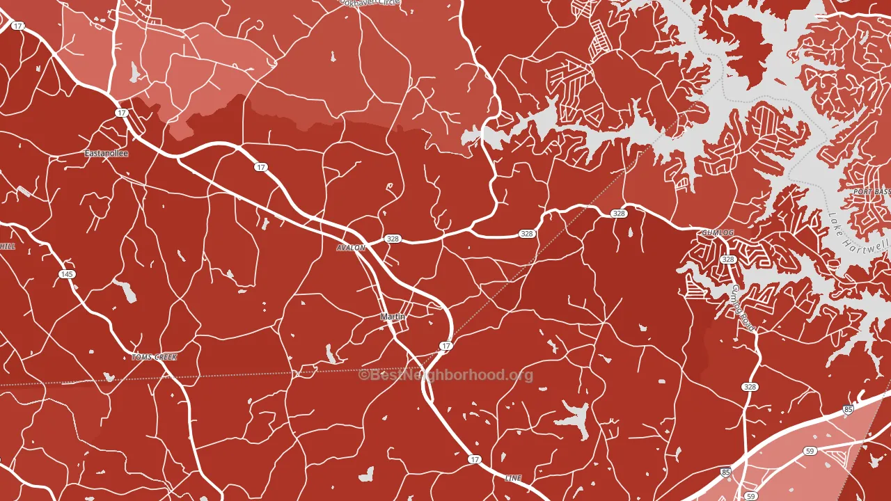 Martin, GA block-group political-lean map