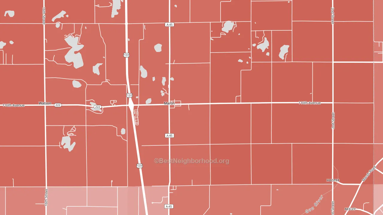 Martin, MI block-group political-lean map