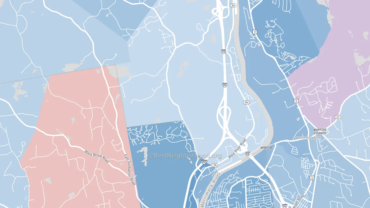 Martin, NH block-group political-lean map