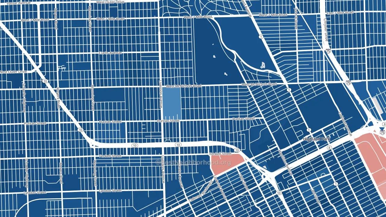 Martin Park, Detroit, MI block-group political-lean map