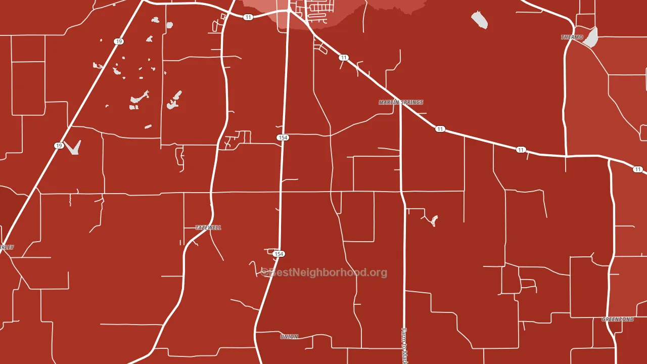 Martin Springs, TX block-group political-lean map