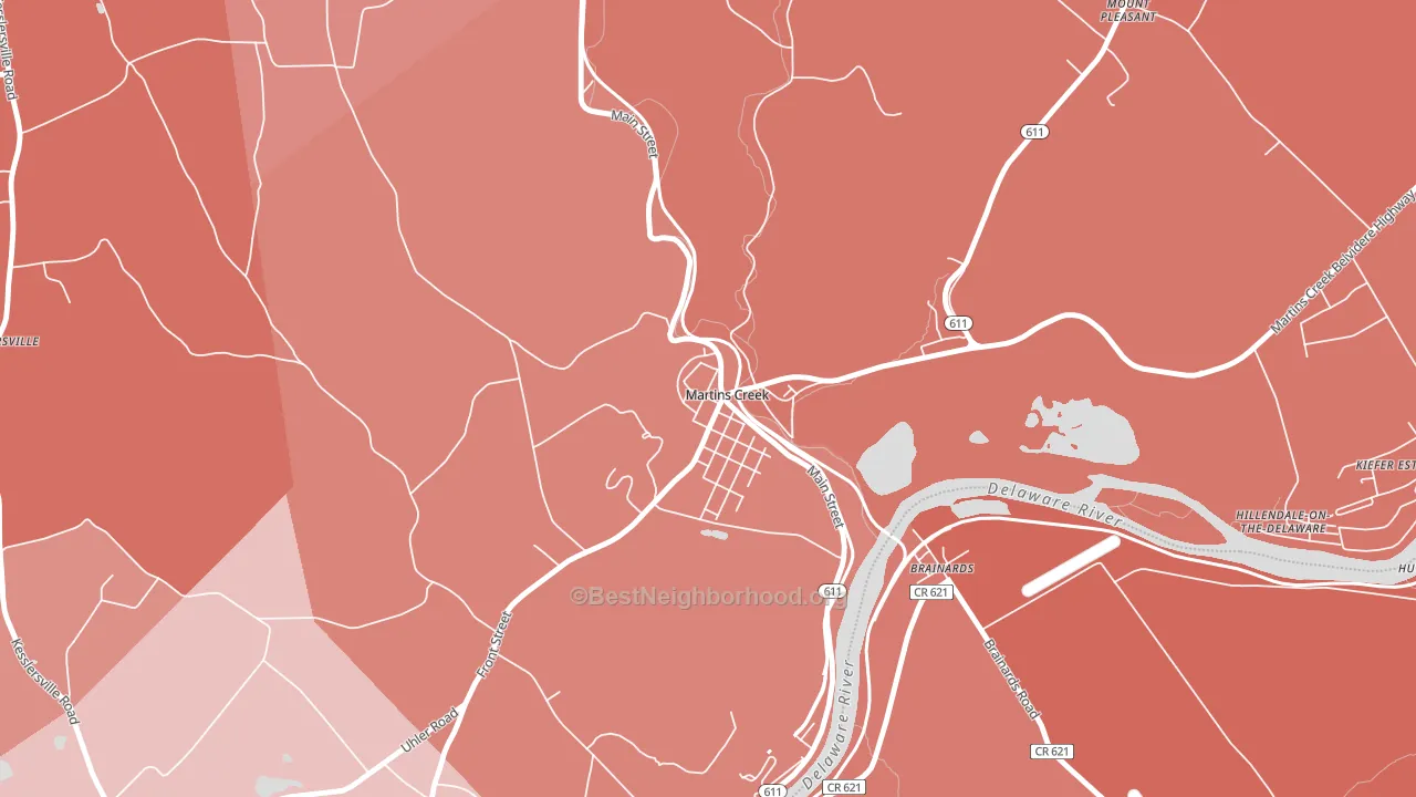 Martins Creek, PA block-group political-lean map