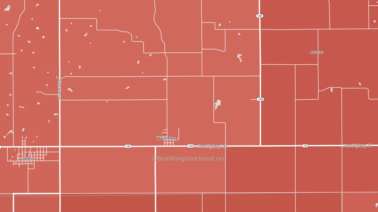 Martinsburg, IA block-group political-lean map