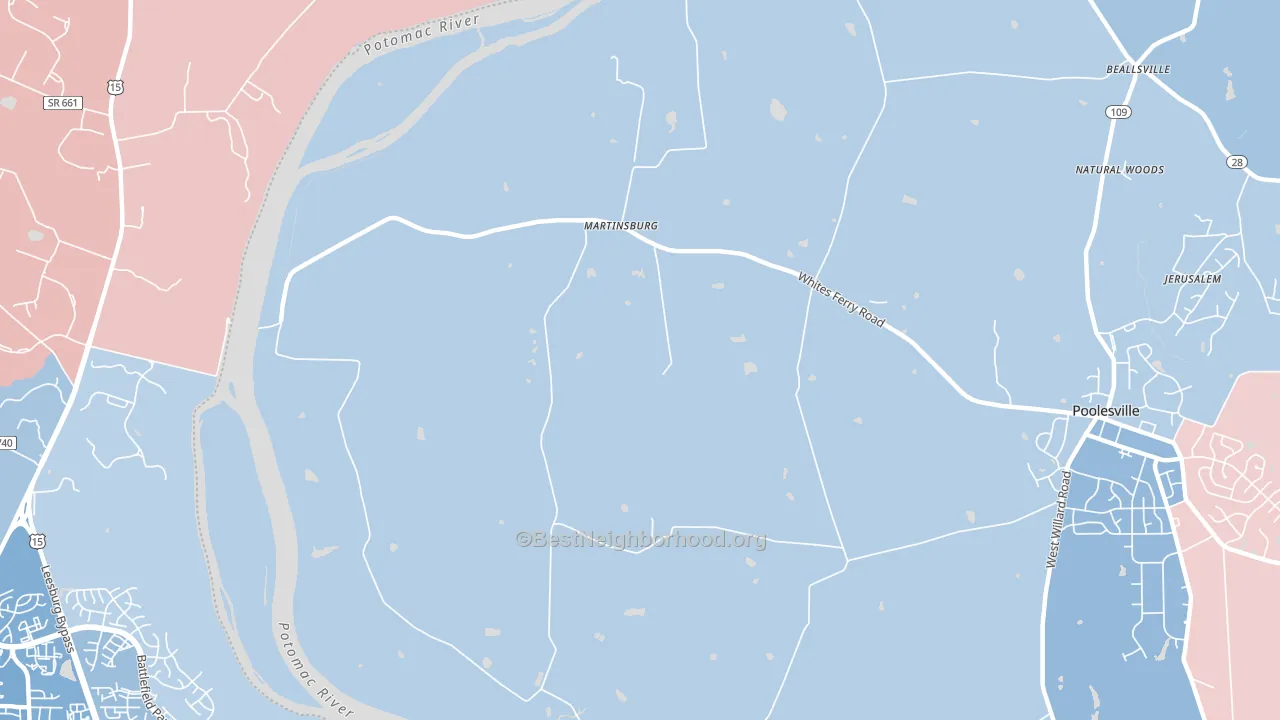 Martinsburg, MD block-group political-lean map